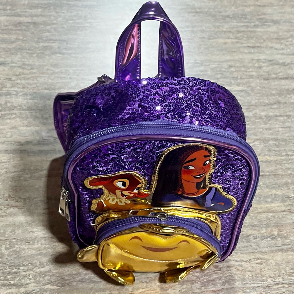 NWOT Disney’s Wish Moana purple sequins small backpack